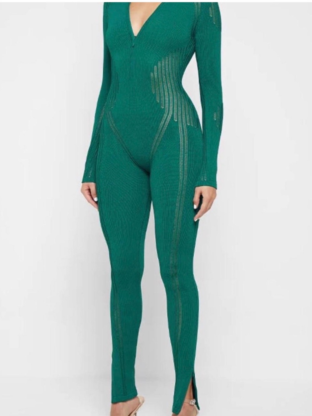 Maniere De Voir Knit Contour Jumpsuit in Forest Green - BRAND NEW W TAGS